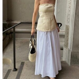 DISSH WHITE MAXI LINEN SKIRT